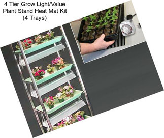 4 Tier Grow Light/Value Plant Stand Heat Mat Kit (4 Trays)