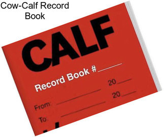 Cow-Calf Record Book