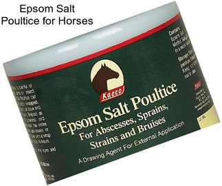 Epsom Salt Poultice for Horses