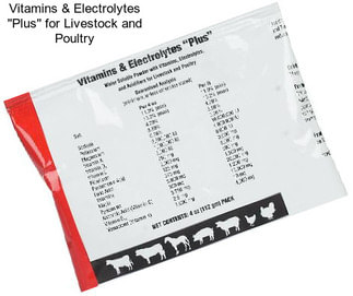 Vitamins & Electrolytes \'\'Plus\'\' for Livestock and Poultry