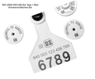 840 USDA HDX EID Ear Tags + Med Numbered Matched Set