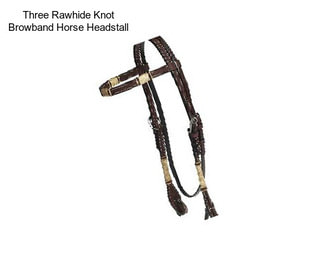 Three Rawhide Knot Browband Horse Headstall