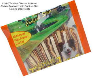 Lovin\' Tenders Chicken & Sweet Potato Sandwich with Codfish Skin Natural Dog Treats