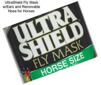 UltraShield Fly Mask w/Ears and Removable Nose for Horses