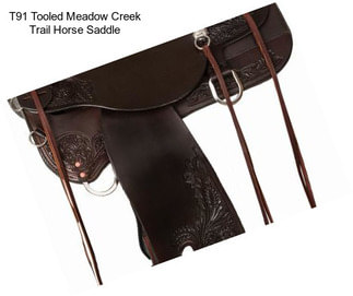 T91 Tooled Meadow Creek Trail Horse Saddle