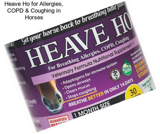 Heave Ho for Allergies, COPD & Coughing in Horses