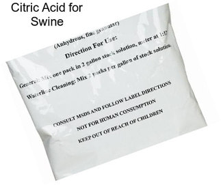 Citric Acid for Swine