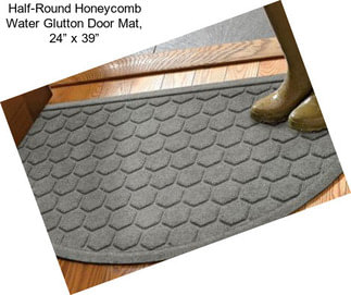 Half-Round Honeycomb Water Glutton Door Mat, 24” x 39”