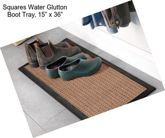 Squares Water Glutton Boot Tray, 15” x 36”