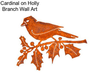 Cardinal on Holly Branch Wall Art