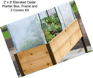 2\' x 8\' Elevated Cedar Planter Box, Frame and 2 Covers Kit