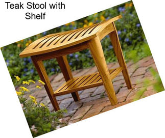 Teak Stool with Shelf