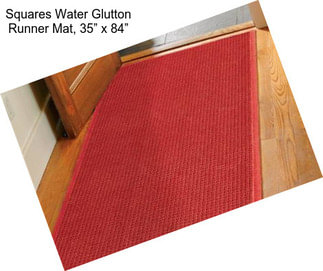 Squares Water Glutton Runner Mat, 35” x 84”