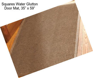 Squares Water Glutton Door Mat, 35” x 59”