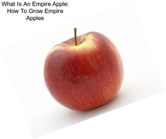 What Is An Empire Apple: How To Grow Empire Apples