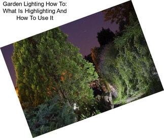 Garden Lighting How To: What Is Highlighting And How To Use It