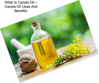 What Is Canola Oil – Canola Oil Uses And Benefits