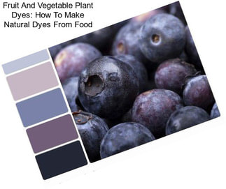 Fruit And Vegetable Plant Dyes: How To Make Natural Dyes From Food