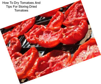 How To Dry Tomatoes And Tips For Storing Dried Tomatoes