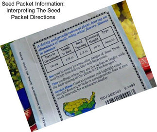 Seed Packet Information: Interpreting The Seed Packet Directions