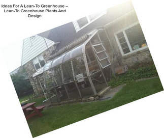 Ideas For A Lean-To Greenhouse – Lean-To Greenhouse Plants And Design