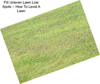 Fill Uneven Lawn Low Spots – How To Level A Lawn