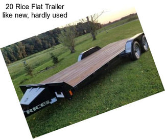 20 Rice Flat Trailer like new, hardly used