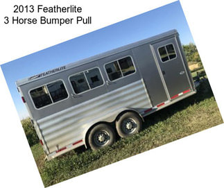 2013 Featherlite 3 Horse Bumper Pull