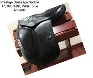 Prestige Dressage Saddle 17, X-Breath, Wide, Blue Accents