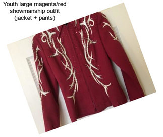Youth large magenta/red showmanship outfit (jacket + pants)