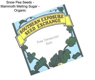 Snow Pea Seeds - Mammoth Melting Sugar - Organic
