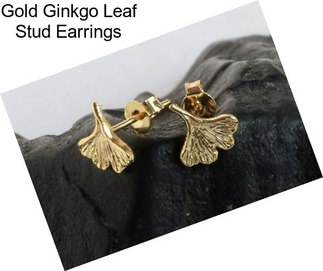 Gold Ginkgo Leaf Stud Earrings