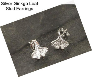 Silver Ginkgo Leaf Stud Earrings
