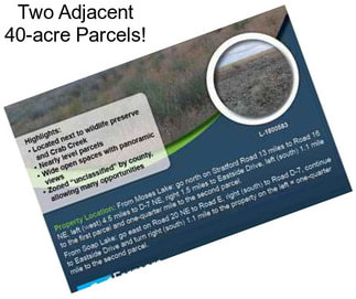 Two Adjacent 40-acre Parcels!