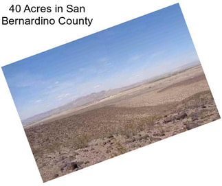 40 Acres in San Bernardino County