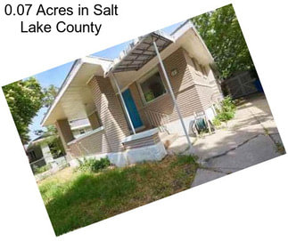 0.07 Acres in Salt Lake County