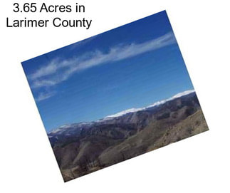 3.65 Acres in Larimer County