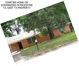 STARTER HOME OR DOWNSIZING IN PALESTINE TX, EAST TX PROPERTY