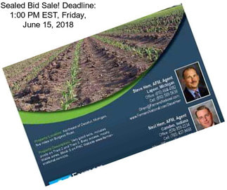 Sealed Bid Sale! Deadline: 1:00 PM EST, Friday, June 15, 2018