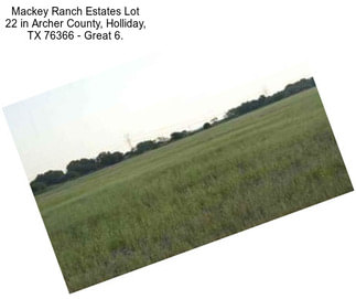 Mackey Ranch Estates Lot 22 in Archer County, Holliday, TX 76366 - Great 6.