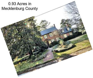 0.93 Acres in Mecklenburg County