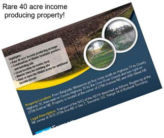 Rare 40 acre income producing property!