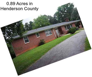 0.89 Acres in Henderson County