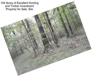 104 Acres of Excellent Hunting and Timber Investment Property for Sale, Sim