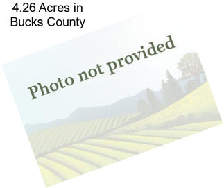 4.26 Acres in Bucks County