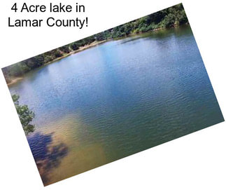 4 Acre lake in Lamar County!