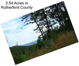 2.54 Acres in Rutherford County