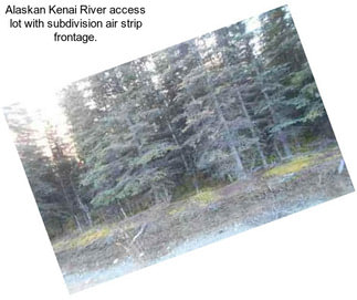 Alaskan Kenai River access lot with subdivision air strip frontage.