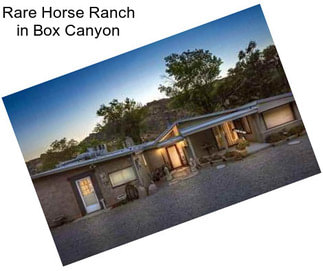 Rare Horse Ranch in Box Canyon