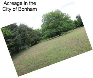 Acreage in the City of Bonham